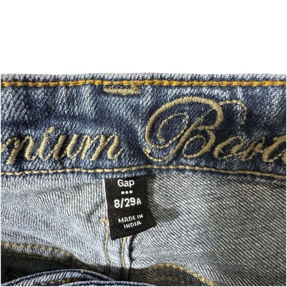 Vintage Gap Low Rise Boot Cut Jeans Womens 8/29 Ankle Med. Wash USA Made Stretch - Picture 5 of 12